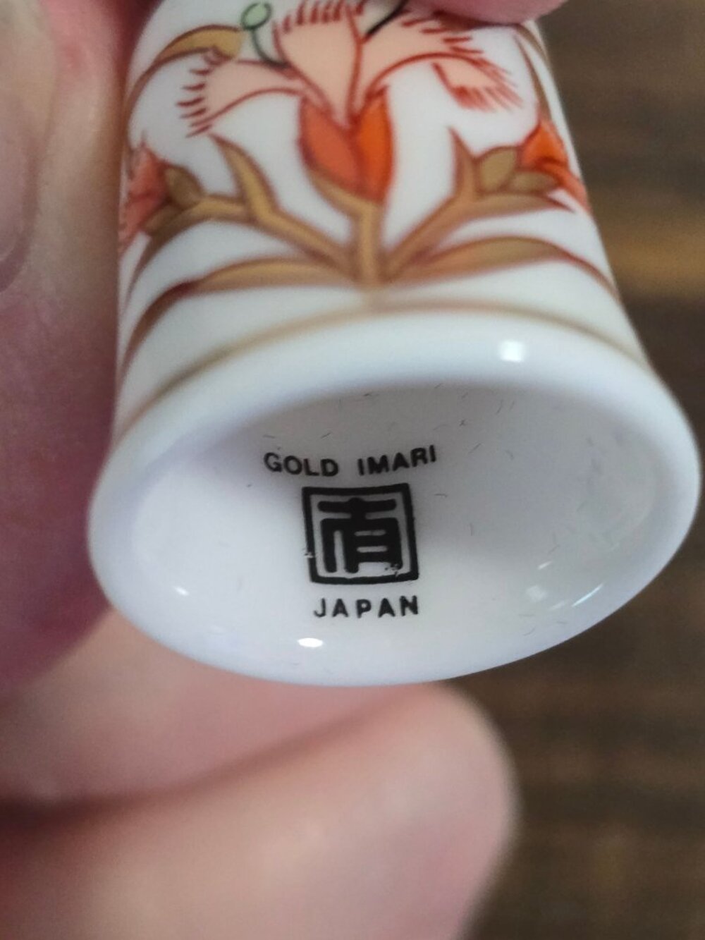 Thimble Collectors Club Porcelain Set 3 Arctic Animals Floral Gold Orange Flower - Picture 16 of 16